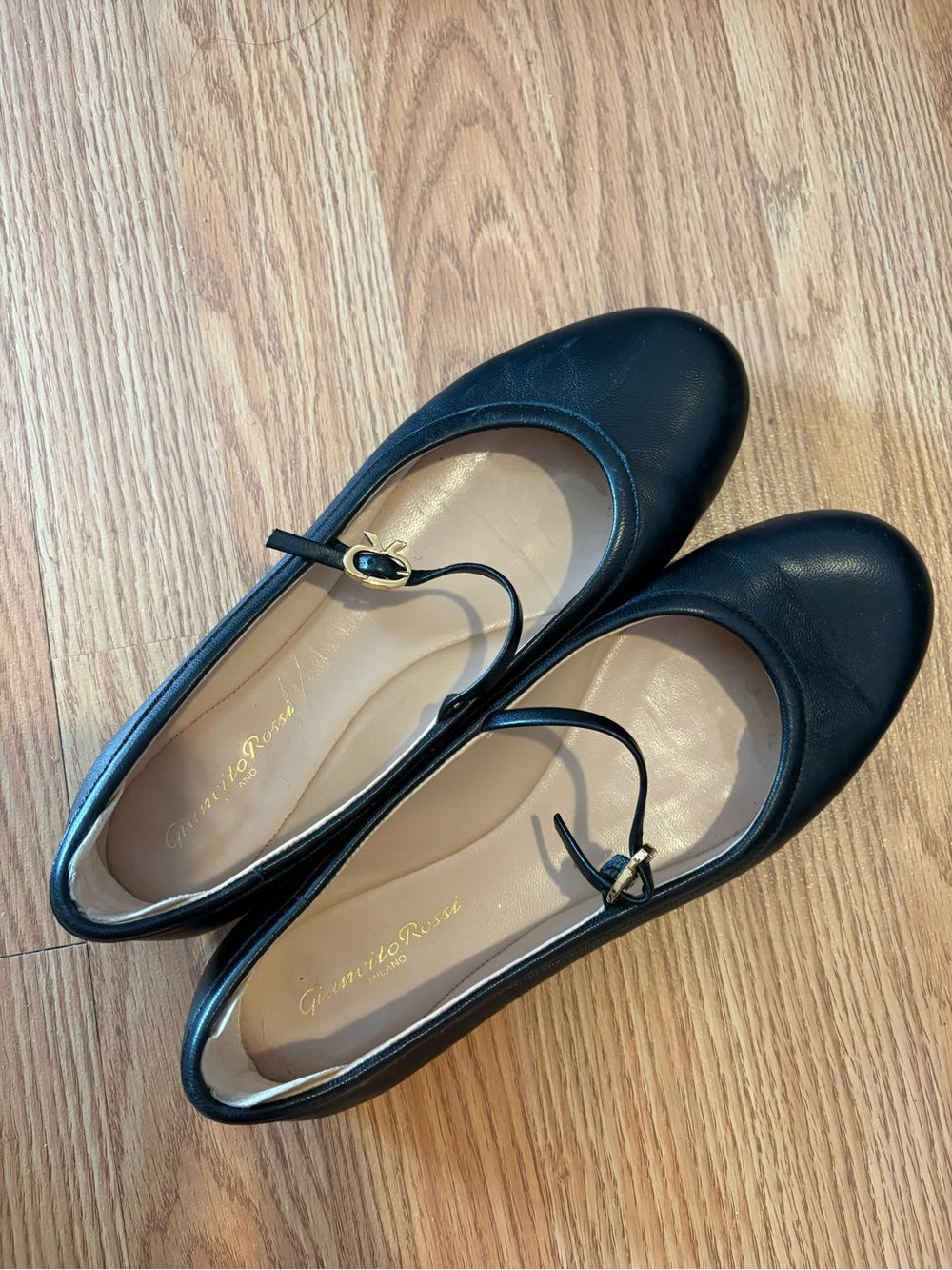 Gianvito Rossi Black Leather Mary Jane Flats - Picture 7 of 7